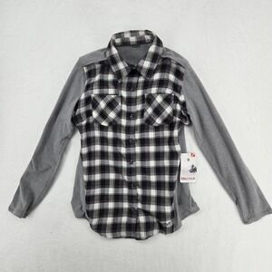 Marmot Flannel Shirt Womens Medium Plaid Heathered Button Down Stretch Casual To